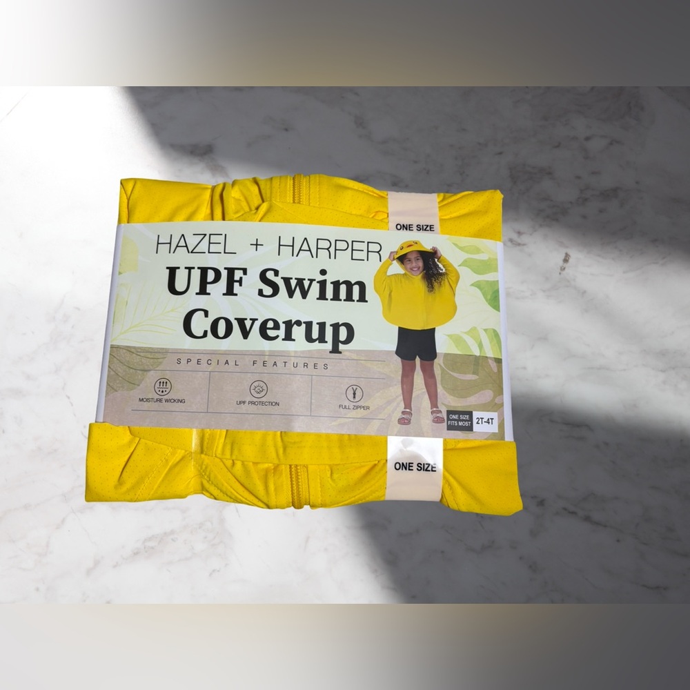 Hazel + Harper Kids Yellow UPF Swim Coverup One Size Fits Most 2T-4T